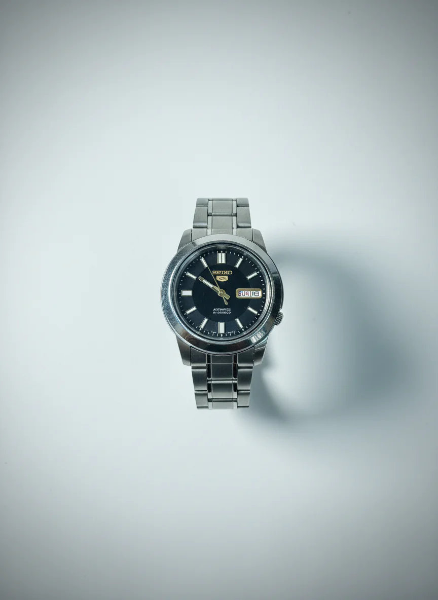 Seiko 5 Otomatik Erkek Kol Saati Çelik Siyah Kadran