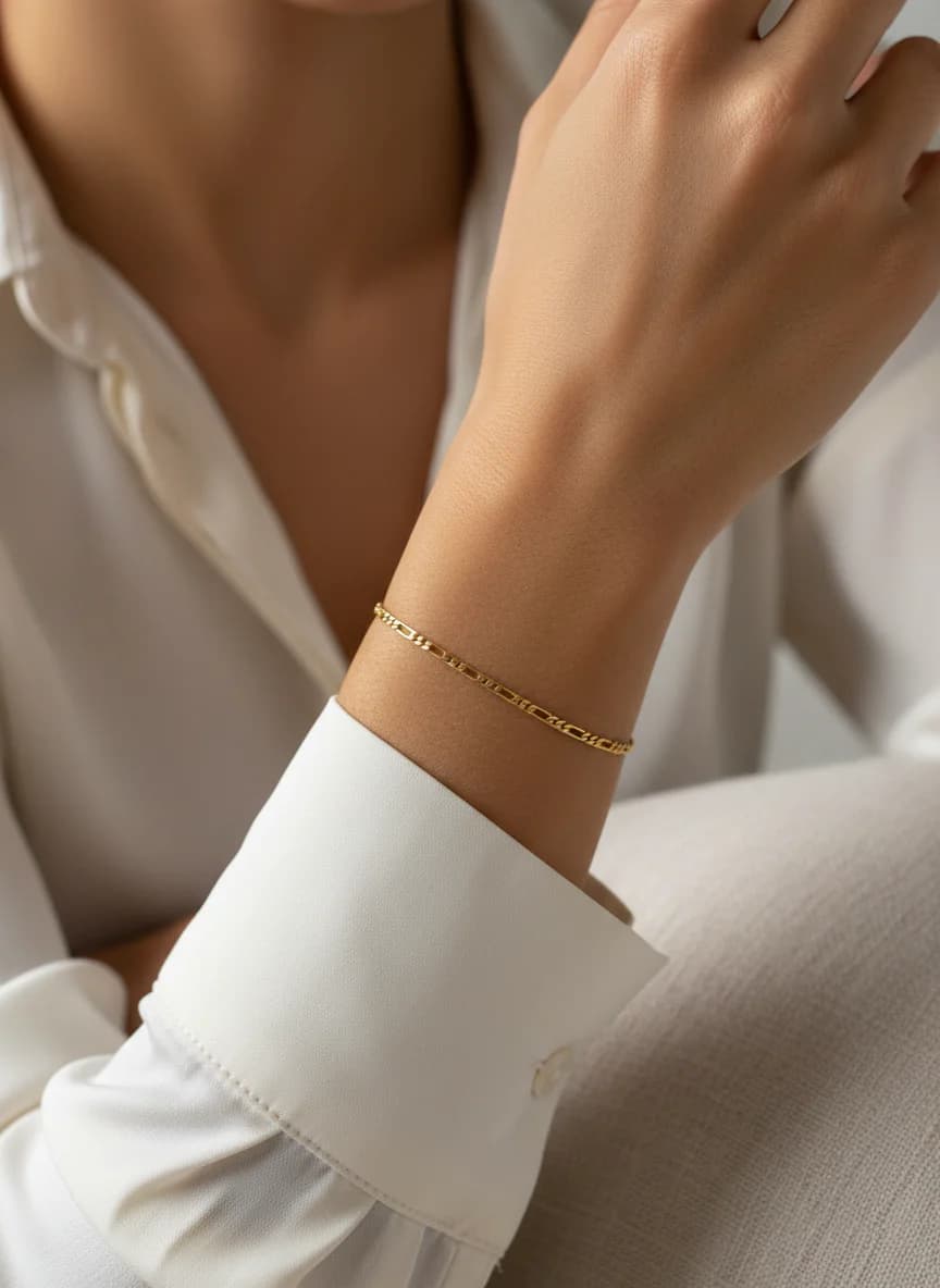 14 Ayar Altın Figaro Zincir Bileklik