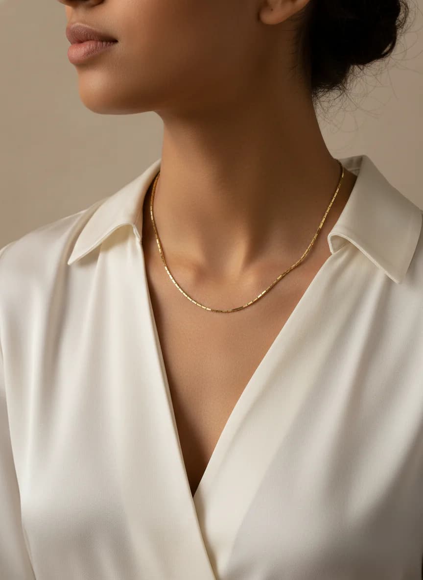 Sarı Altın Zincir Kolye - Modern ve Zarif Kadın Takısı