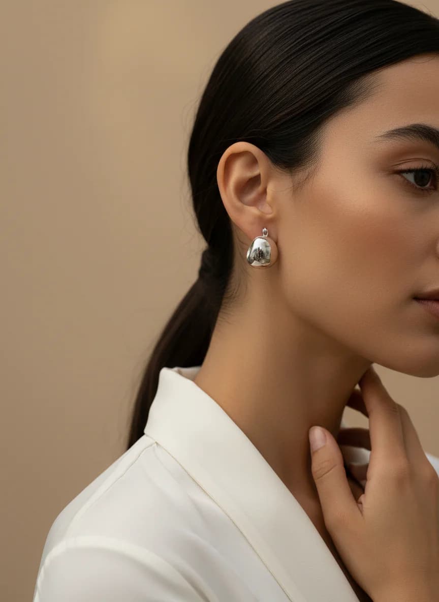 Modern Tasarım Gümüş Rengi Sallantılı Damla Küpe