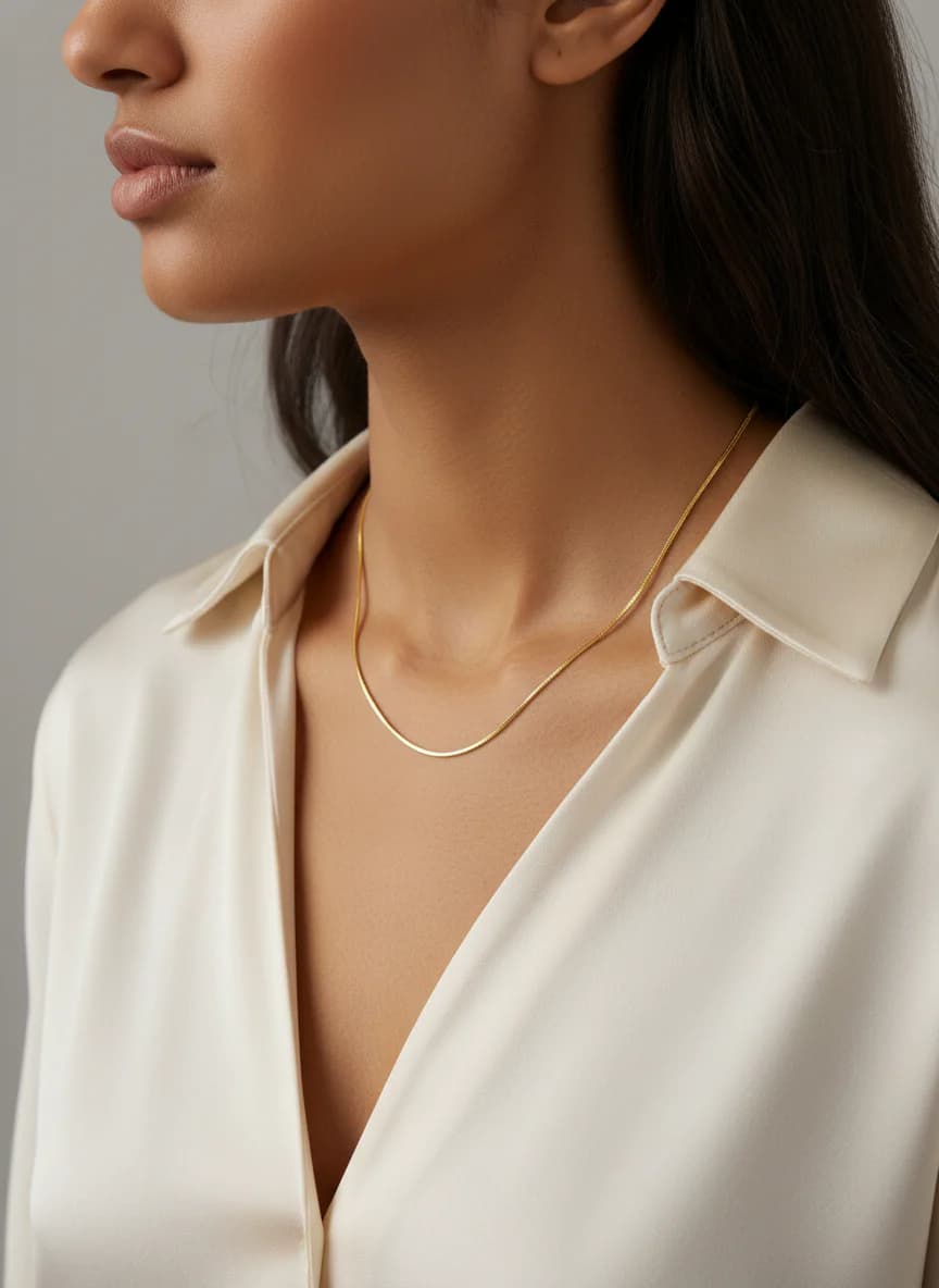 Zarif Altın Rengi Burgu Zincir Kolye