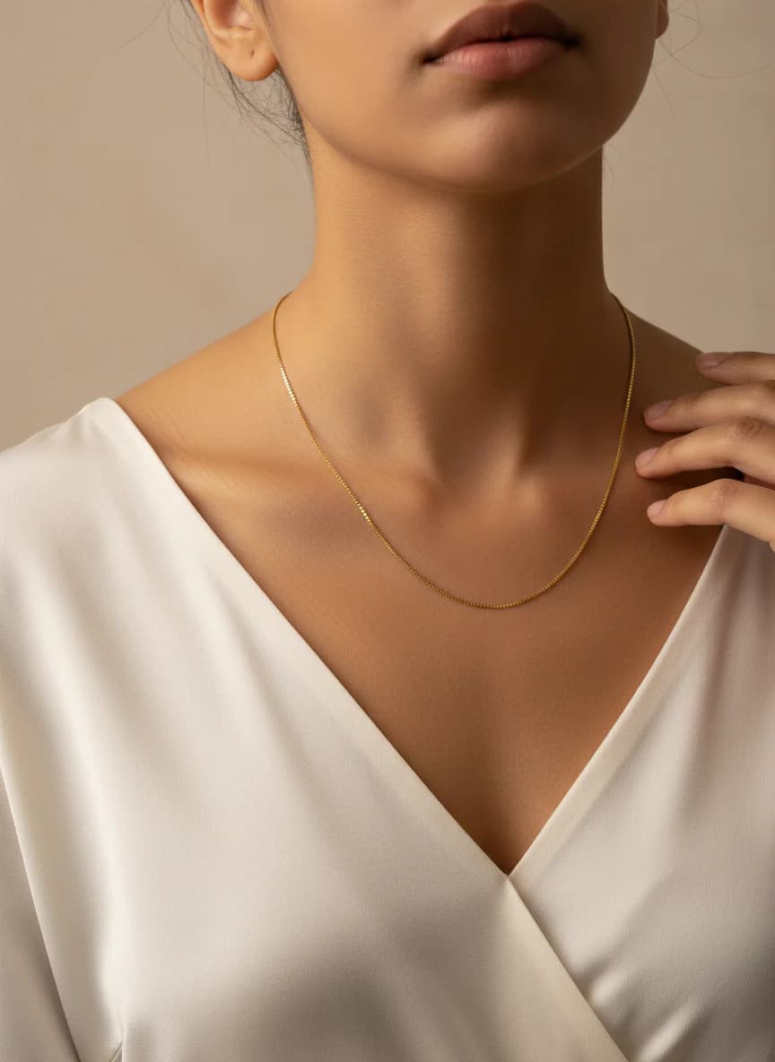 İnce Altın Zincir Kolye - Modern ve Zarif Tasarım