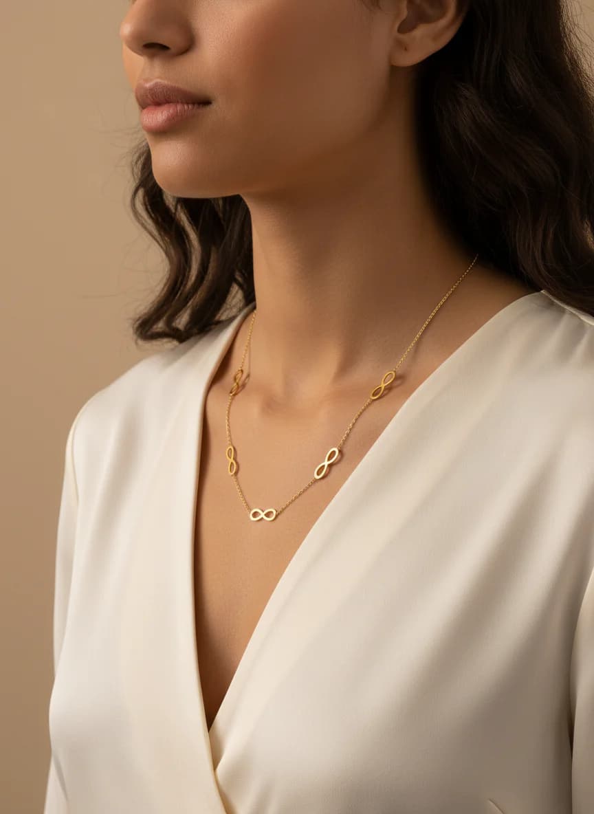 Altın Sonsuzluk Sembollü Zincir Kolye