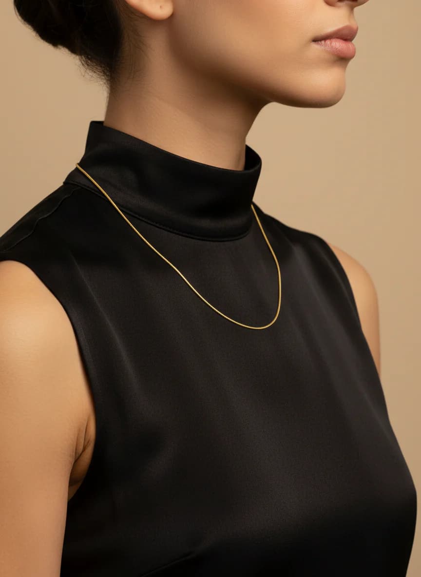 Altın İnce Yılan Zincir Kolye - Minimalist ve Zarif