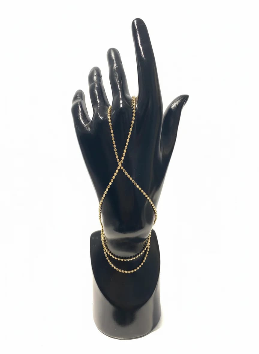 Altın Topçuklu El Zinciri - Zarif Vücut Takısı