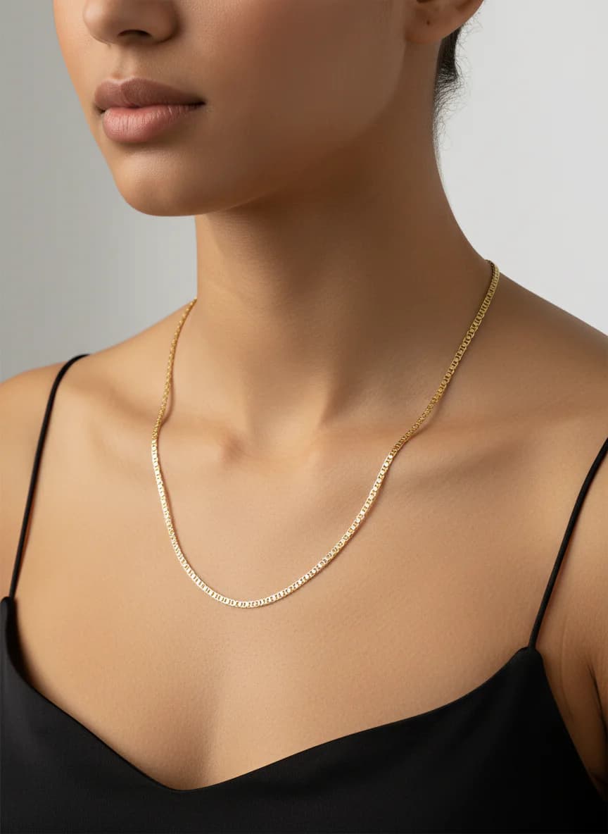 Altın Rengi Marina Zincir Kolye