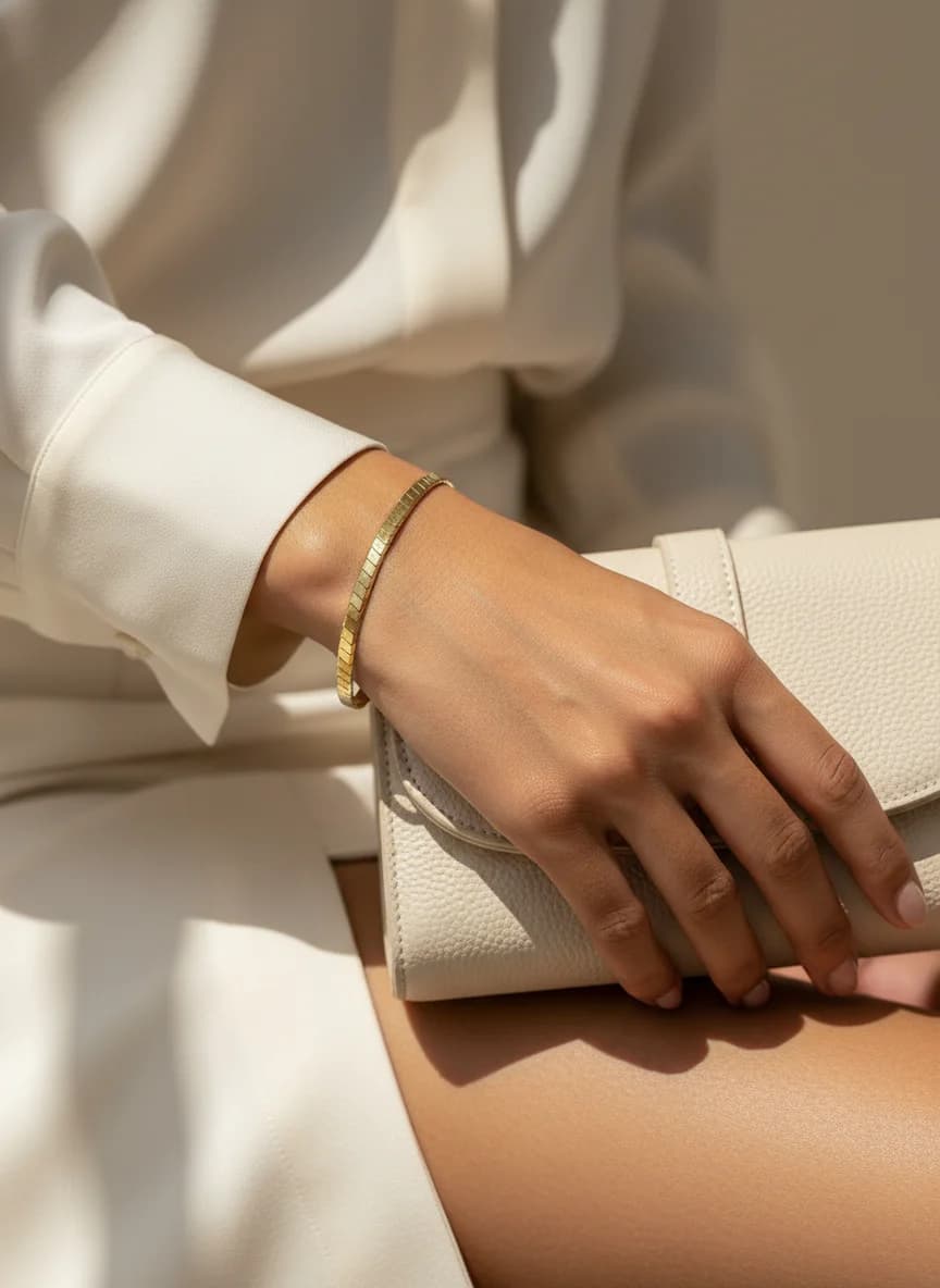 Altın Kaplama Balıksırtı Zincir Bileklik – Şık Takı